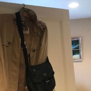 Classic Prada black nylon messenger bag